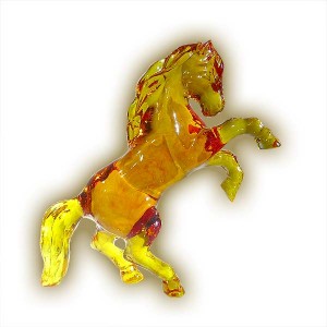 Rearing amber horse